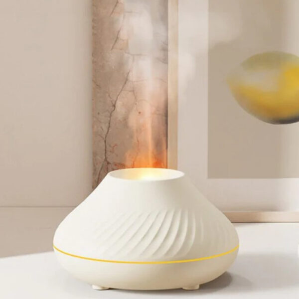 GearUP DQ705 Volcanic Flame Mini Humidifier With Color Night Light- White