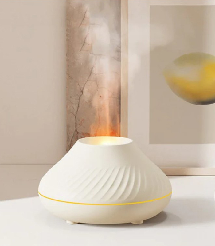 GearUP DQ705 Volcanic Flame Mini Humidifier With Color Night Light- White