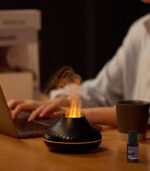 GearUP DQ705 Volcanic Flame Mini Humidifier With Color Night Light- White